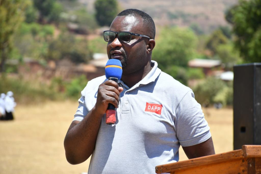 DAPP Malawi programmes manager Ernest Mlapura delivering his speech