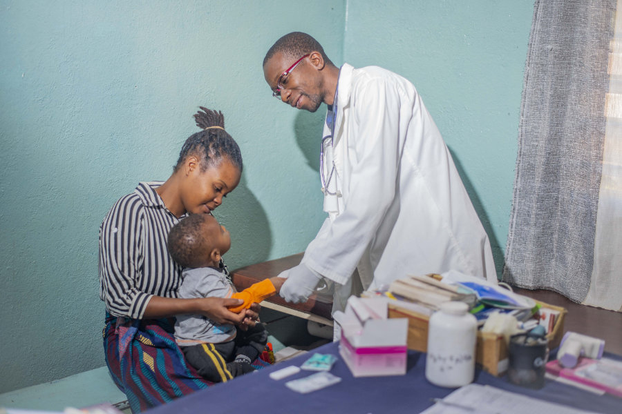 Malaria testing in one of the clinics