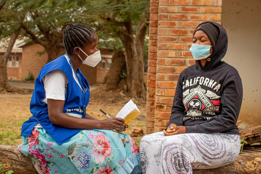 Health Community worker doing home visits
