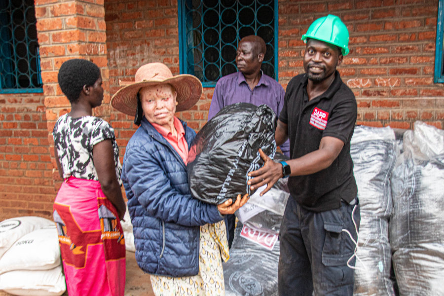Distribution of clothes and food
