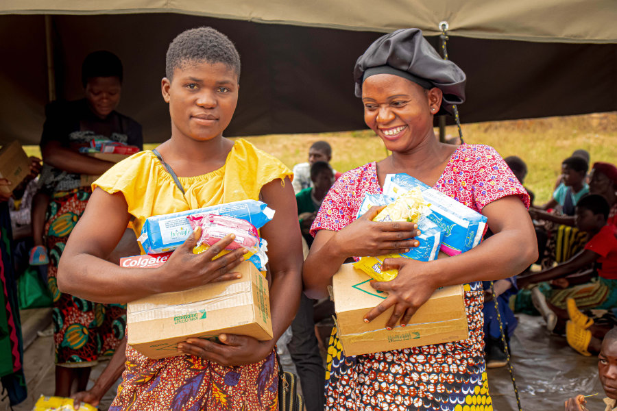 Distribution of house-hold and hygiene items
